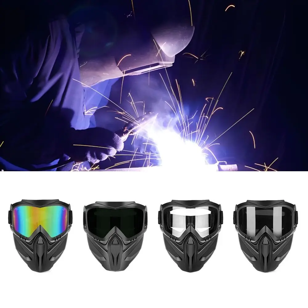 Auto Darkening Welding Glasses Welder Mask Work Protective Gear Dust Resistant Adjustable Band Detachable Cutting Welding Mask