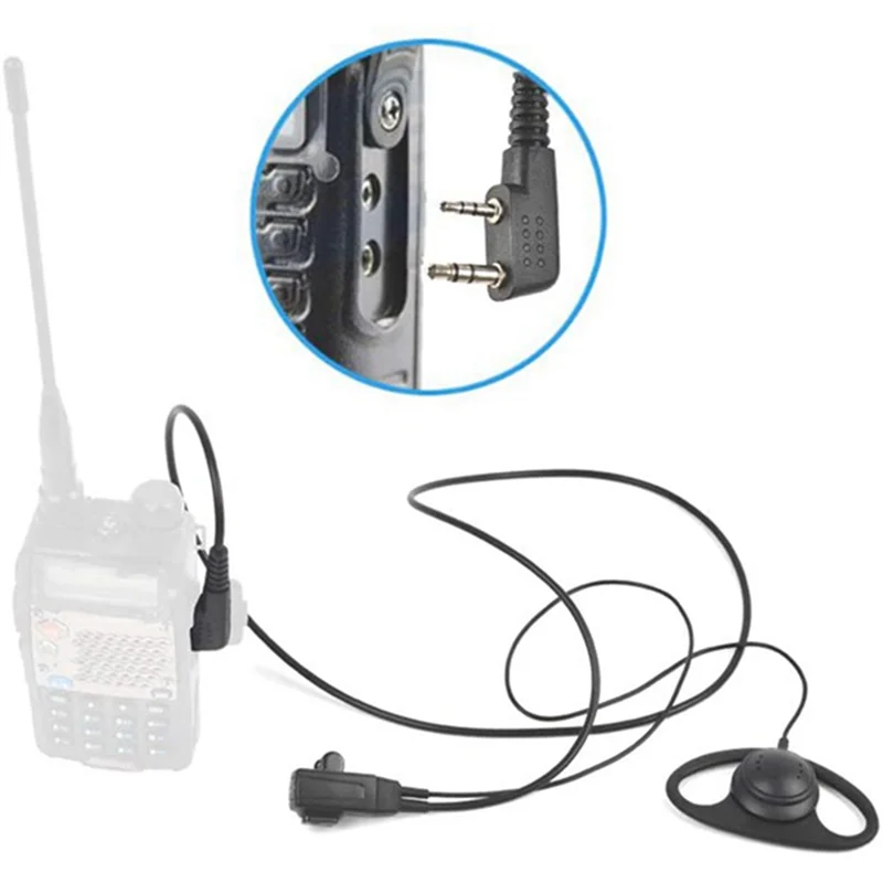 POP-lSingle Wire Наушник Комплект Гарнитуры Микрофон PTT Микрофон D-образный 2-контактный Радио Наушники Рация Ухо