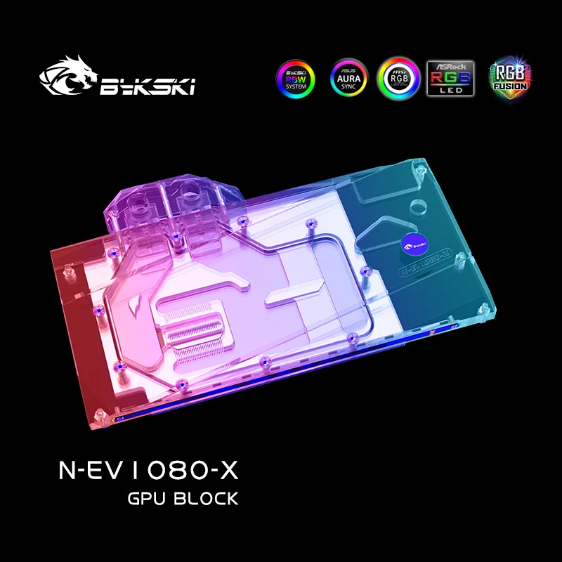 Imagem -05 - Bykski Bloco de Água para Uso em Evga Gtx1080 1070 Ftw Gtx1060 ti Ftw Ultra Placa de Vídeo de Cobertura Completa Bloco de Cobre do Radiador Rgb