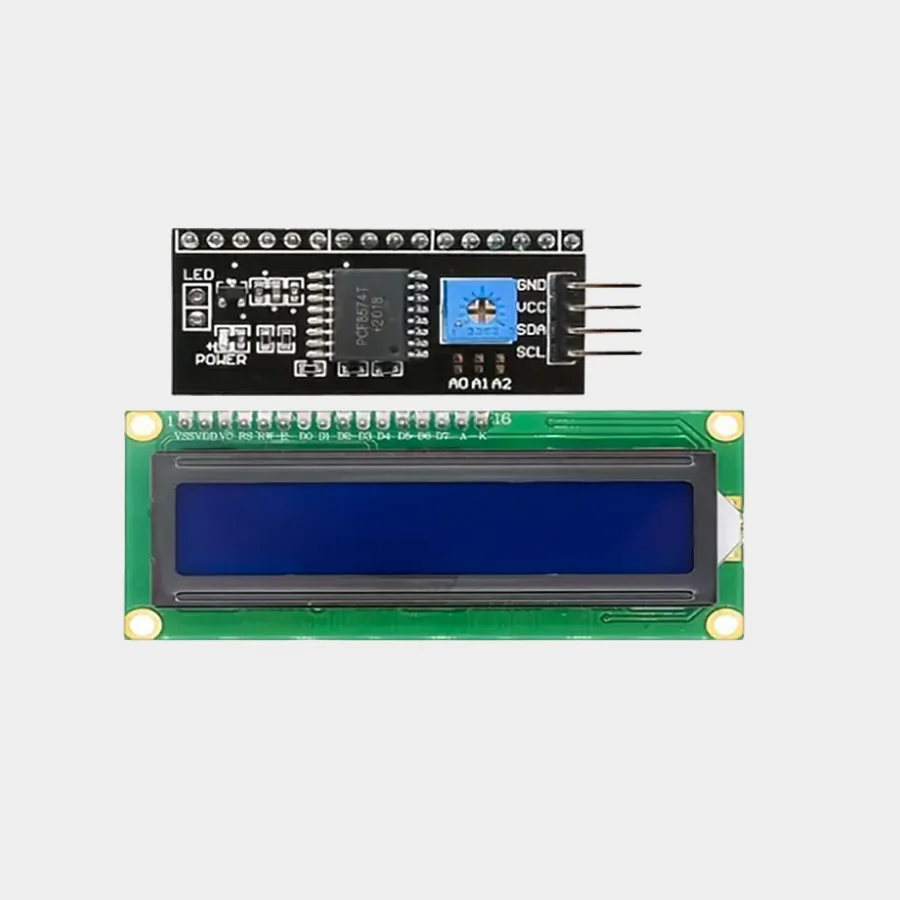 I2C 1602 LCD Display Module with Blue Backlight - 16  Serial Line Interface for DIY Projects, STM32, Tinker Board, Electrical I