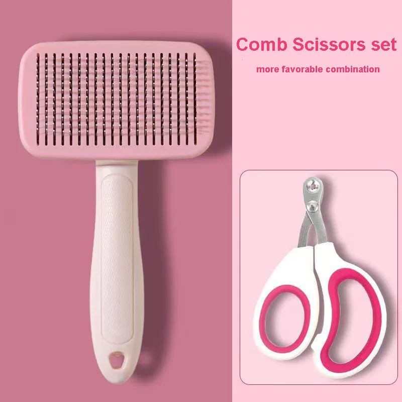 Self Cleaning Dog Brush Comb Pet Grooming Hair Remover Combs Brush Floating Hair Pet Grooming Brush Cat Supplies