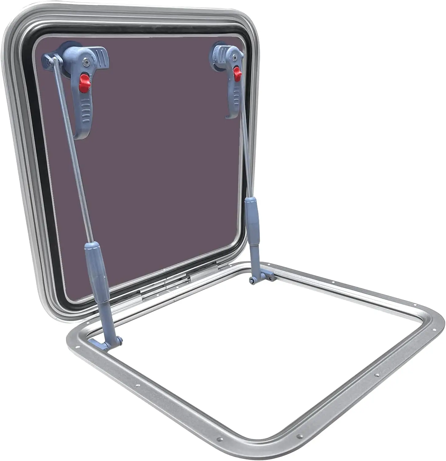 

STLF High Quality MARINE Anodized Aluminum 17.7"x 17.7" Push Out Deck Hatch Boat Yacht Square Marine Hatch Porthole for Boat/Ya