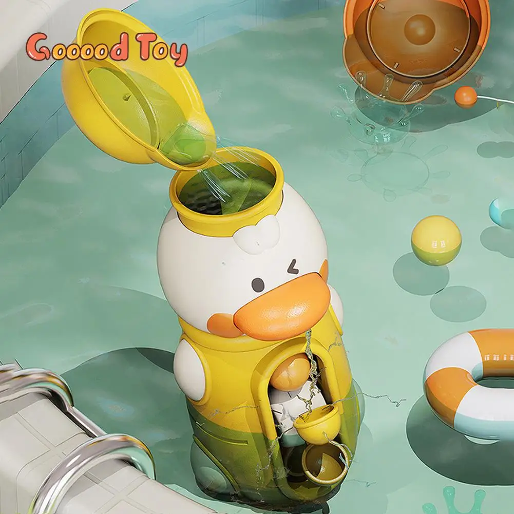 Cartoon Baby Bath Toy Rotating Water Wheel Duck Kawaii Around Joy Children's Splashing Bath Swimming Pool Toys for Kids Bathroom