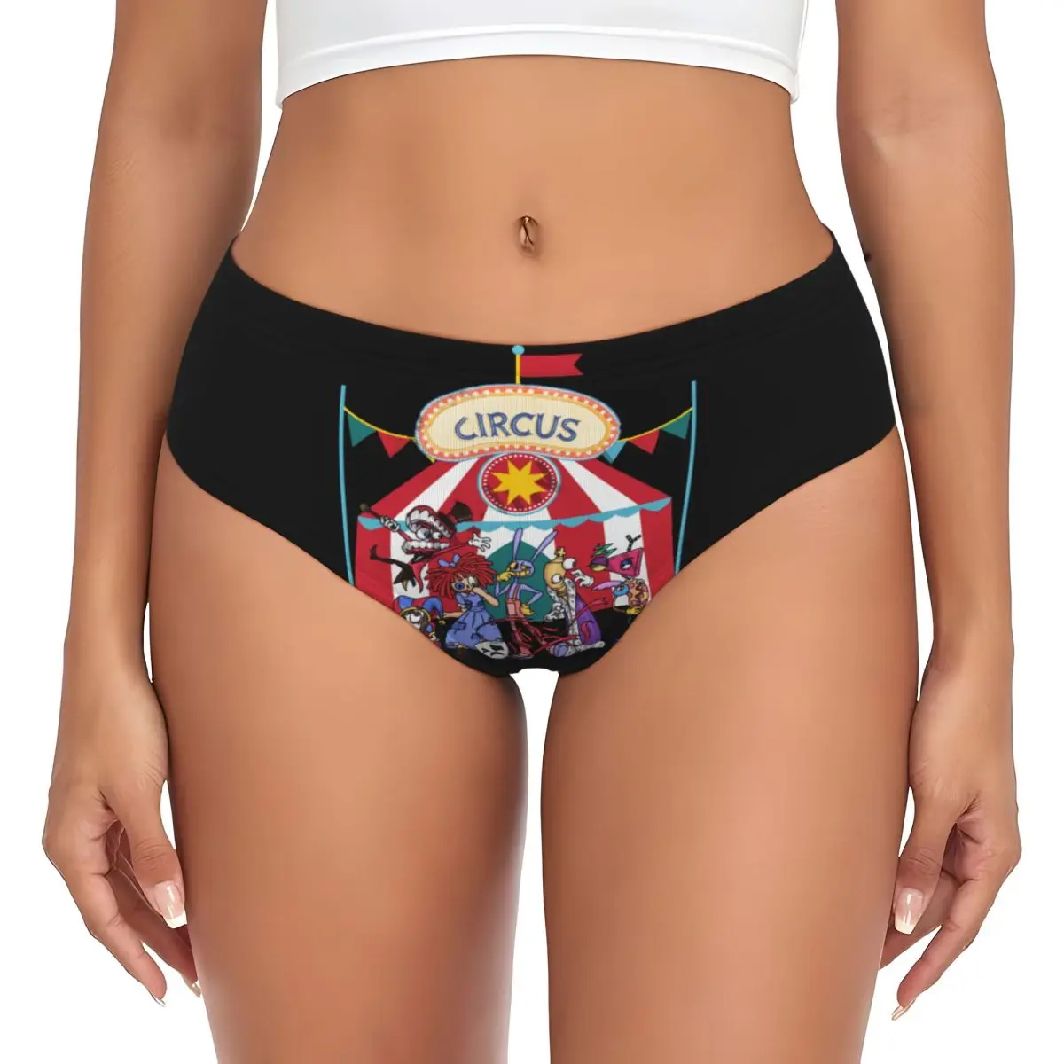 Custom The Amazing Digital Circus Briefs Underwear Women's Breathable Stretch Panties