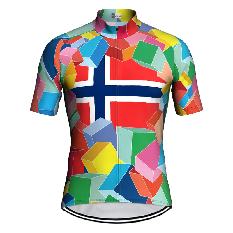 Bike Cycling Jersey Norway Norwegian Shirt Short Sleeve Wear Race Road Top Bicycle Downhill MTB Clothes Breathable Moisture Wick