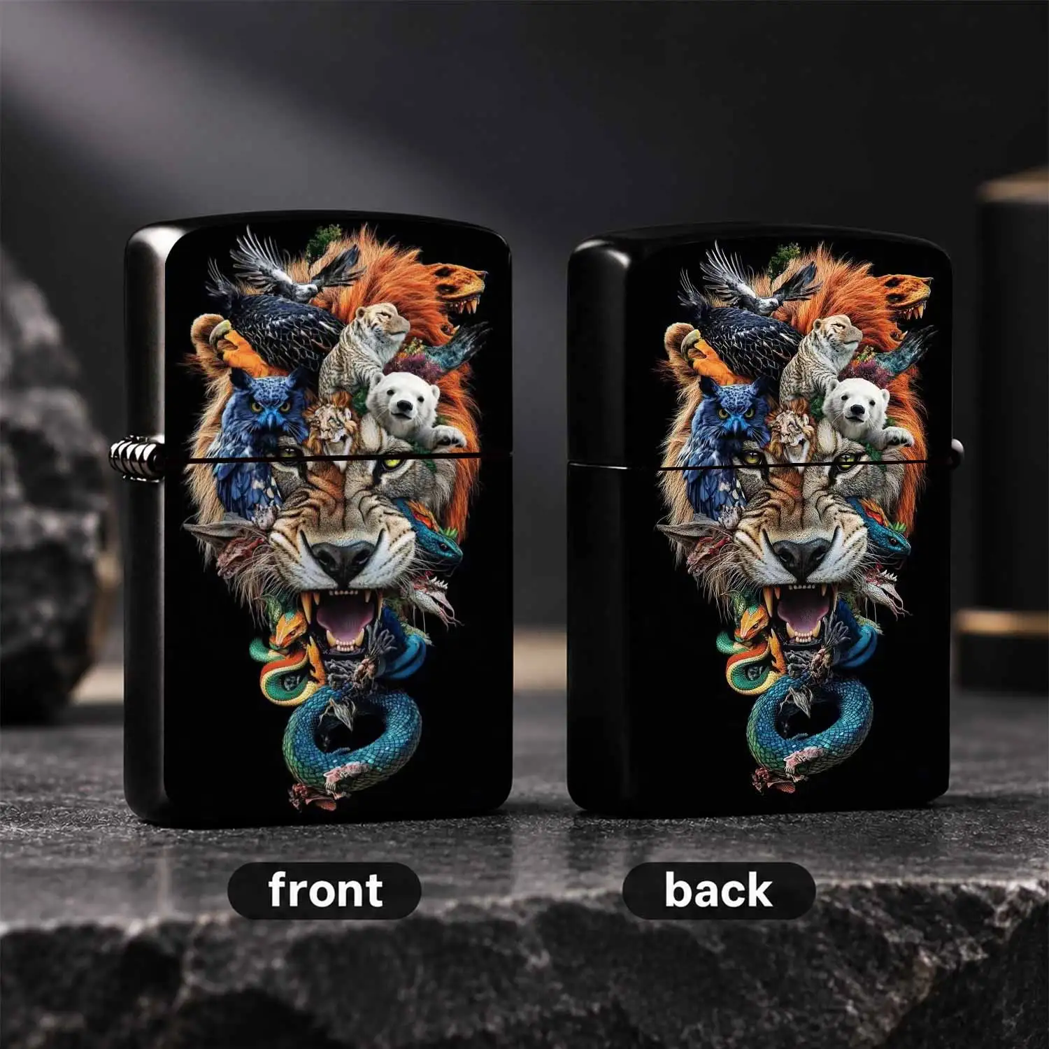 Creative All-in-One Wildlife Art Pattern Portable Igniter, Cool Unique Visual Design Daily Carry Ignition Tool, Suitable for Outdoor Trips Home Office Multiple Scenarios, Exquisite Practical Small Ite A Humorous And Interesting Lighter