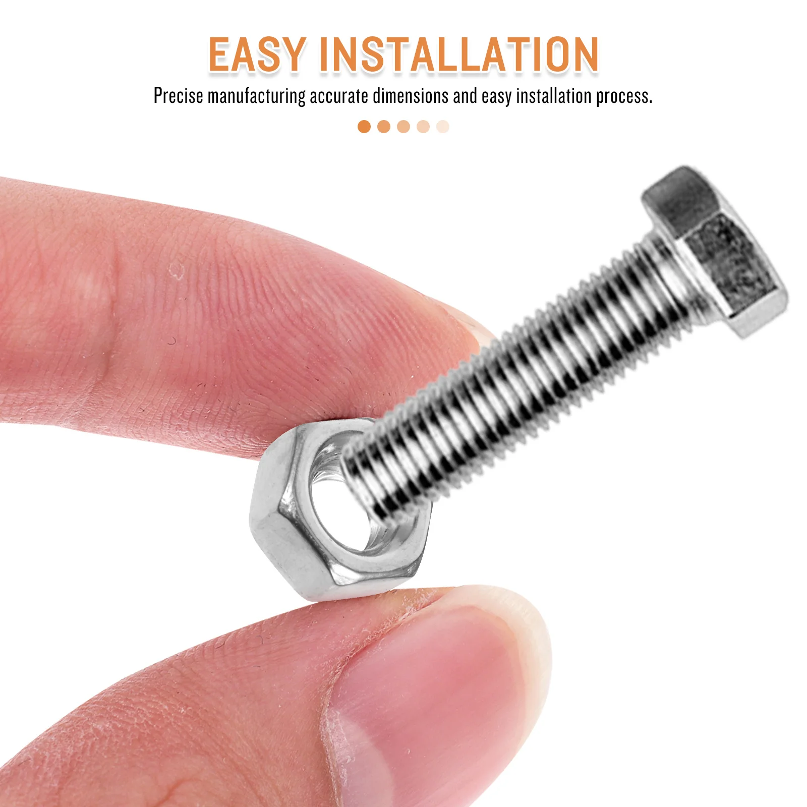 

180Pcs Hexagon Nuts 304 Stainless Steel High Strength Fastening Hardware for Machinery Lamp Electronic Products Construction