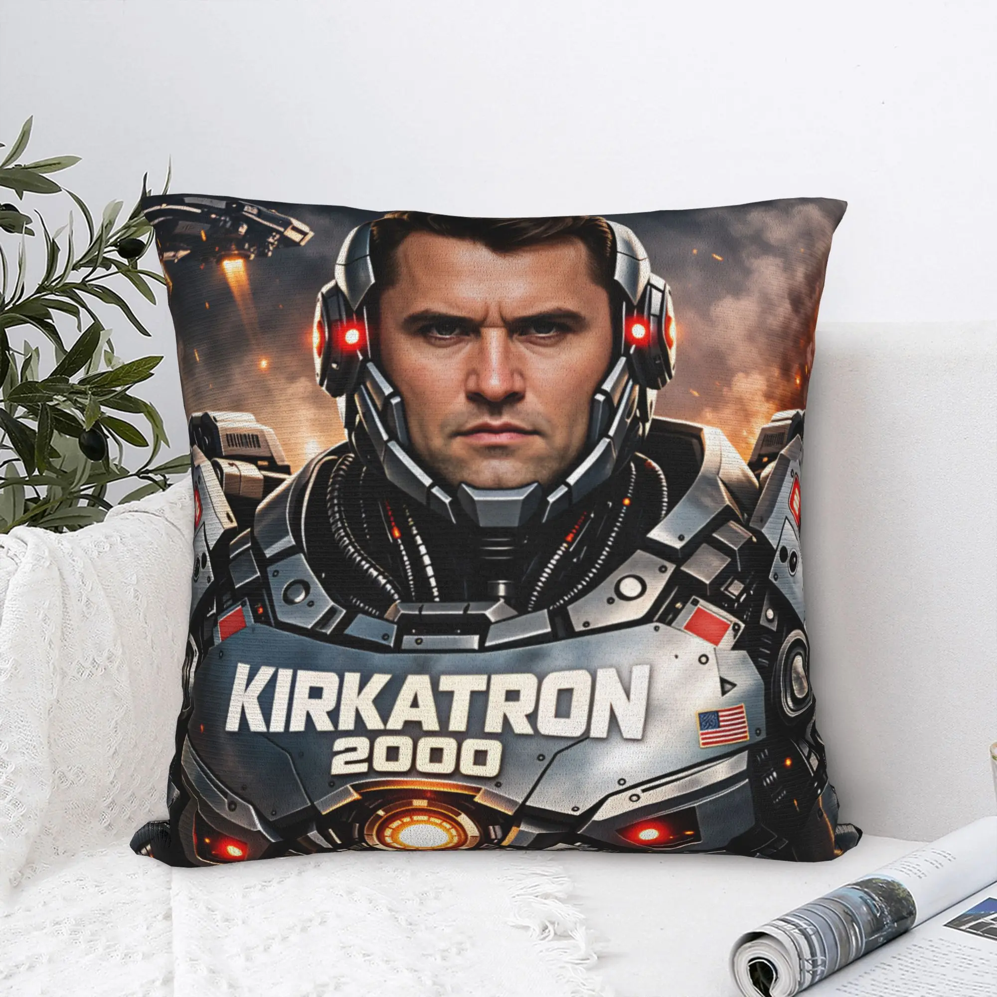 Charlie Kirk Kirkatron 2000 Mecha Robot Pillow Case  Novelty Pillow Cover Custom Pillowcases For Sofa Car Home Decor