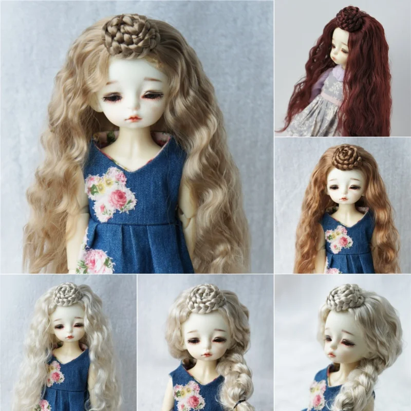

JD097 1/12 1/6 1/4 Forehead Buns Smart Baby curly Synthetic Mohair Doll Wigs 3-4“ 5-6” 6-7“ 7-8” OB11 YOSD MSD BJD Doll Hair