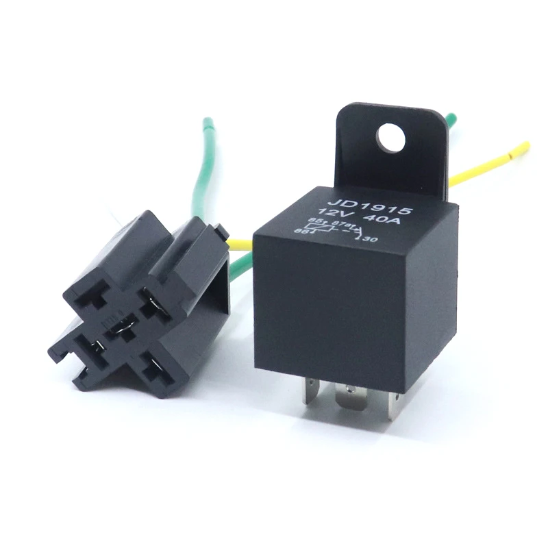 12V DC 4 Pin Car Automotive Fused Relay 40A Normally Open Relais 40A Fuse with 4pin/5Pin Backrest