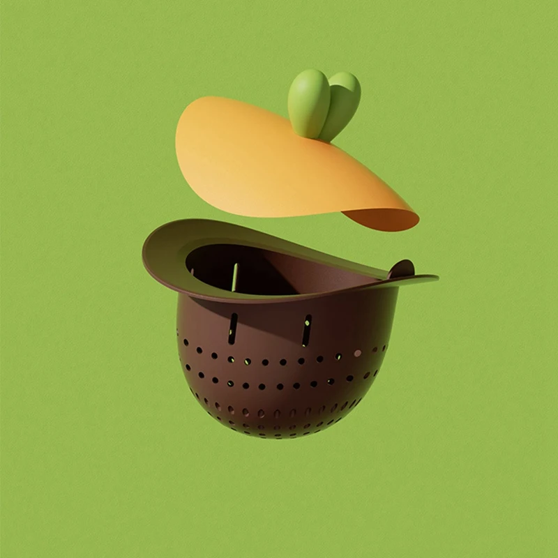 2Pcs Cartoon Radish Shape Sink Garbage Strainer Kitchen Bathroom Sink Anti-Clogging Draining Filter