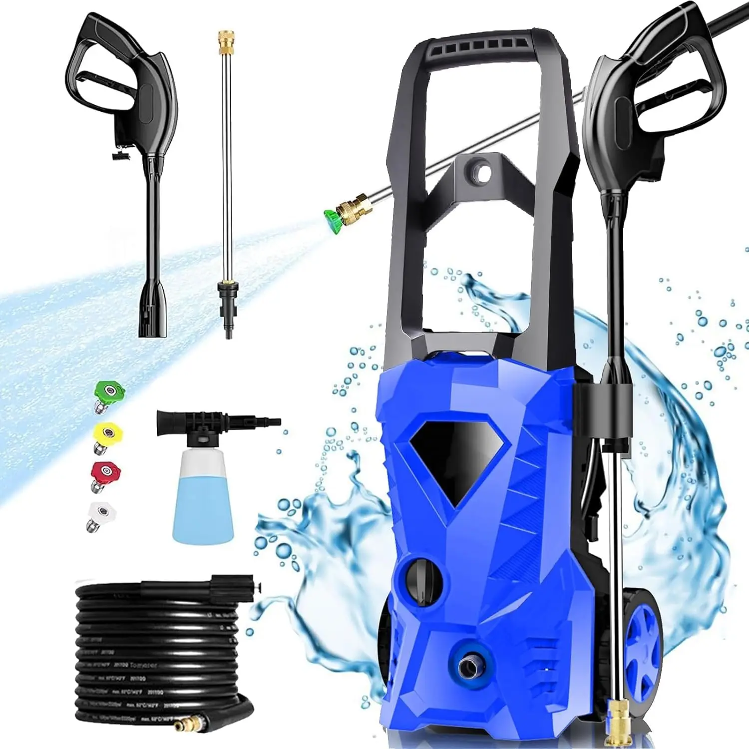 

4000PSI 2.8GPM Electric Pressure Washer High Power Washer with 33ft Pressure Hose, 4 Nozzles and Soap Bottle for Cleans Patios