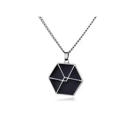 2024 Fashion Vintage New Geometric Black Hexagon Necklace For Women Simple Plain Long Chain Jewelry Necklace