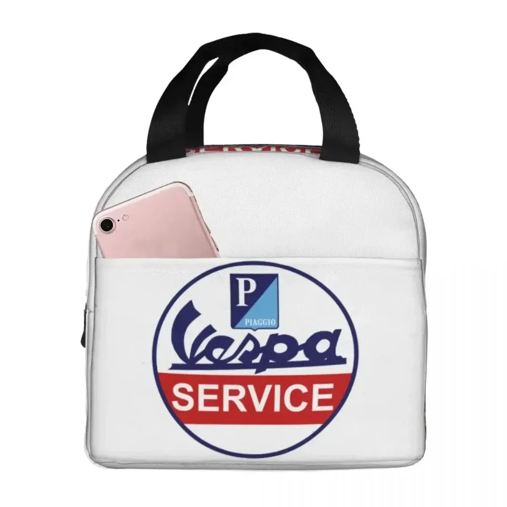 Bolsas de almuerzo aisladas con logotipo de Vespa, bolsas de Picnic a prueba de fugas, refrigerador térmico, fiambrera, bolsa de almuerzo para mujer, trabajo, niños, escuela