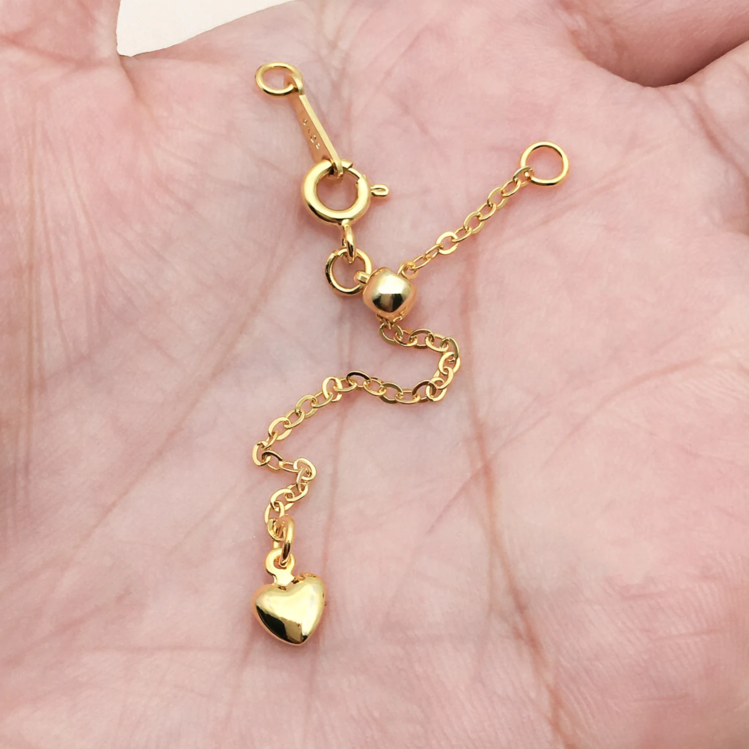 2/5/10Pcs 6mm 18K Gold Plated Brass Adjustable Lobster Spring Clasp with Extend Chain for Bracelet Necklace DIY Jewelry Making