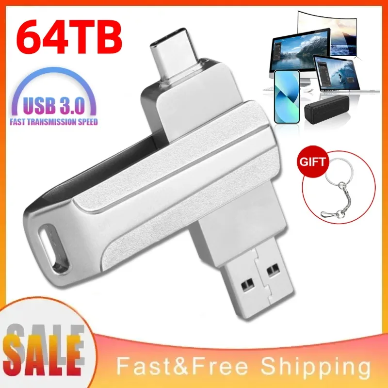 64TB USB 3,0 USB-Stick 1TB Metall Hochgeschwindigkeits-Flash-Disk 16TB 128GB USB-Speichers tick Mini Pen drive 4TB für PC/Laptop/PS4-Controller