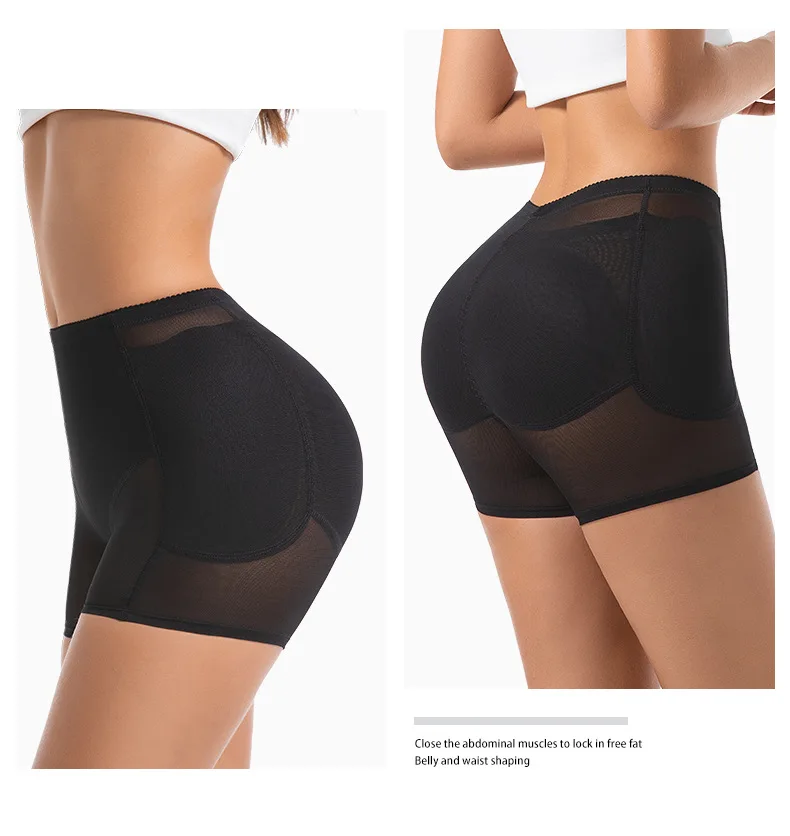 Damen 4-Pad Po-Lifter-Höschen mit hoher Taille, Bauchkontrolle, Shapewear, Hüftverstärker, Netz-Slips, Bauchstraffende Body-Shaper-Shorts – Detail 21