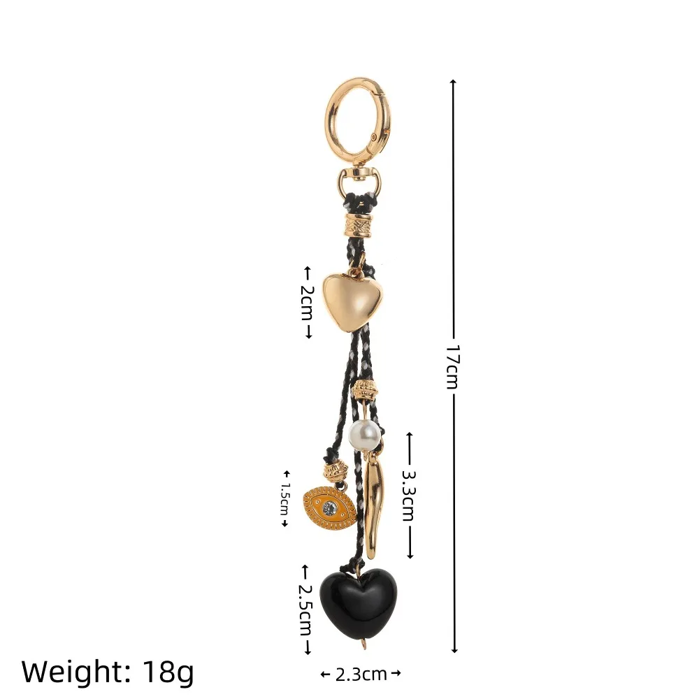 Fashion Sweet Heart Bag Pendant Keychain Lanyard Series Pearl Love Bag Strap Shoulder Belt Chain Accessories For Women Bags