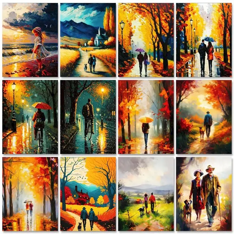 

GATYZTORY Modern Painting By Numbers On Canvas Abstract Street Scenery Picture Drawing Wall Decors Diy Gift Adults Crafts Kits