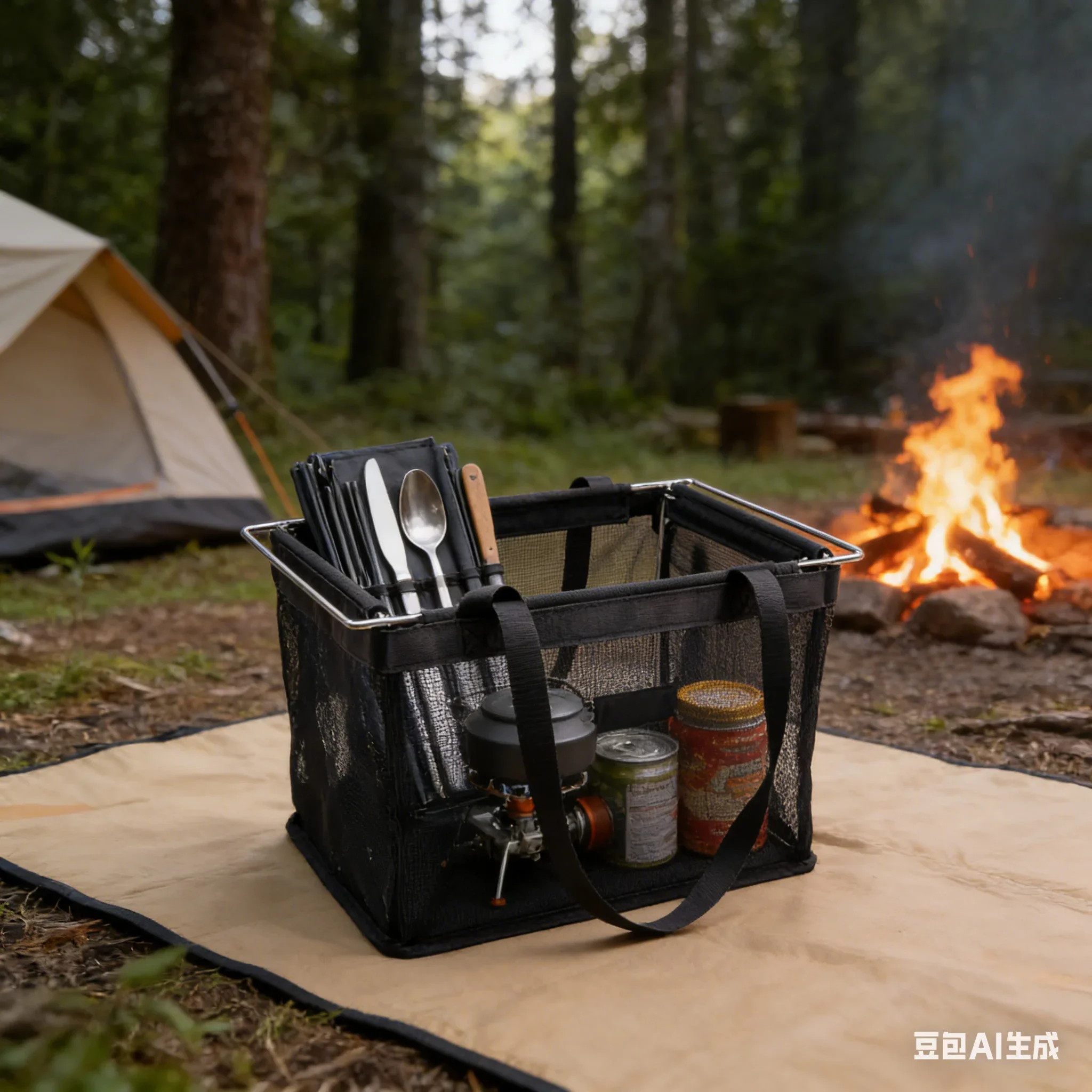 

Сумка для хранения на природе, совместимая с блоком IGT, сетчатая корзина для фильтра, органайзер для посуды большой емкости для пикника на открытом воздухе