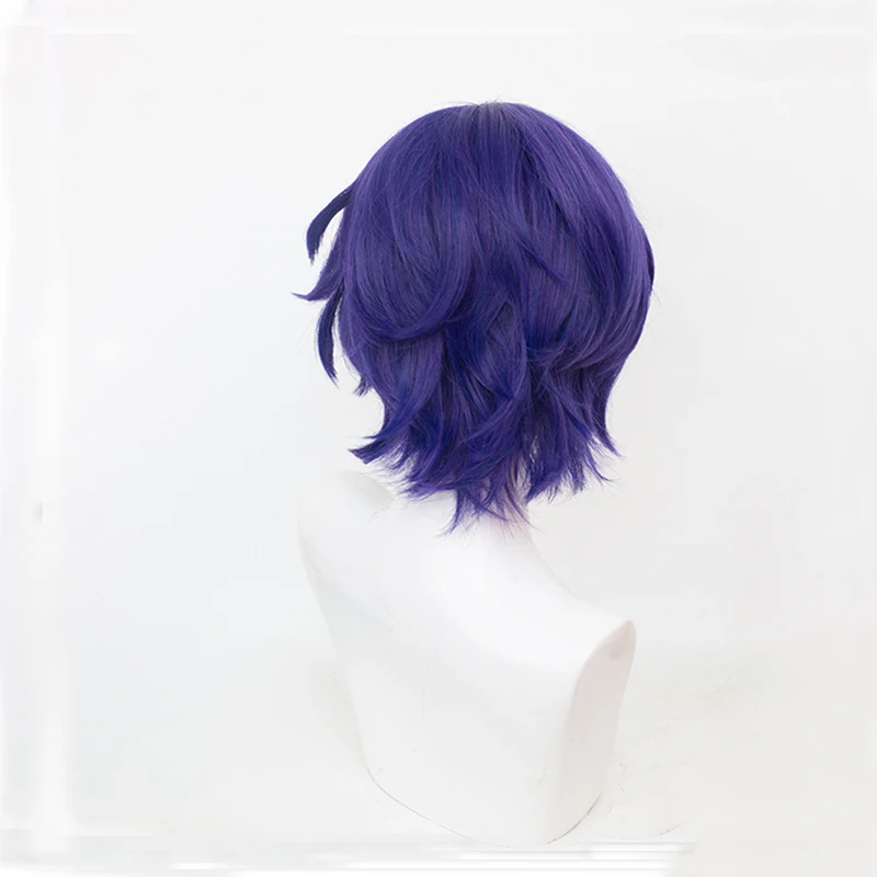 L-e-mail parrucca sintetica per capelli Honkai Star Rail Dr. Ratio parrucca Cosplay 35cm parrucca Cosplay viola scuro e chiaro parrucca resistente