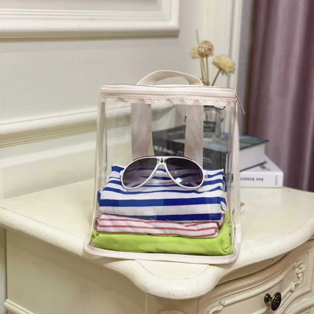 PVC Organizer Clear Backpack Large Capacity Visible Swimming Storage Bags Ins Style Zipper Beach Waterproof Backpack Fitness