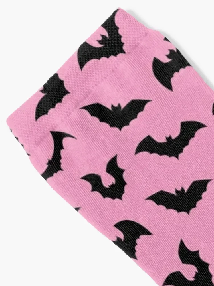 Pastel goth pink black bats Socks basketball cotton custom sports luxe Socks Female Men's