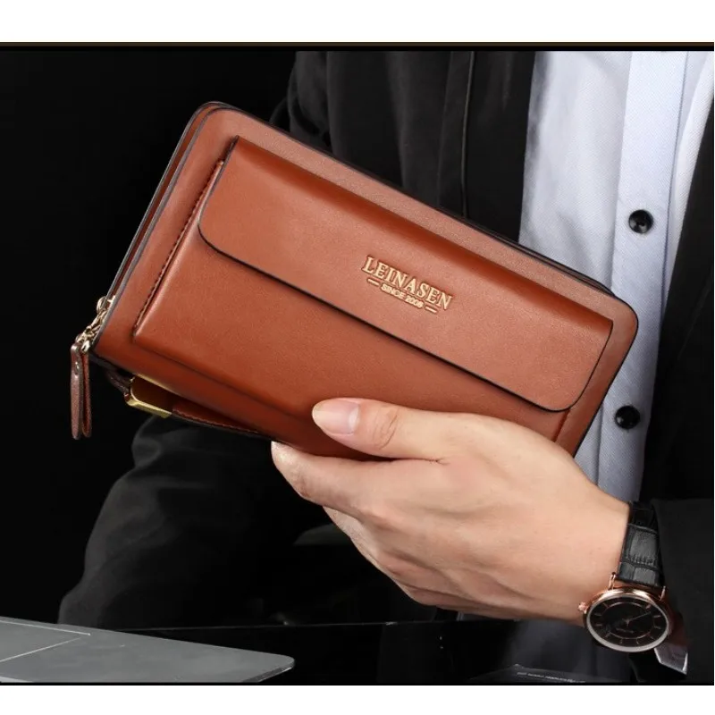 Men Clutch Bag Men\'s Long Purse Large Capacity Men\'s Wallets Cell Phone Pocket Passcard Pocket High Quality Wallet Bags For Men