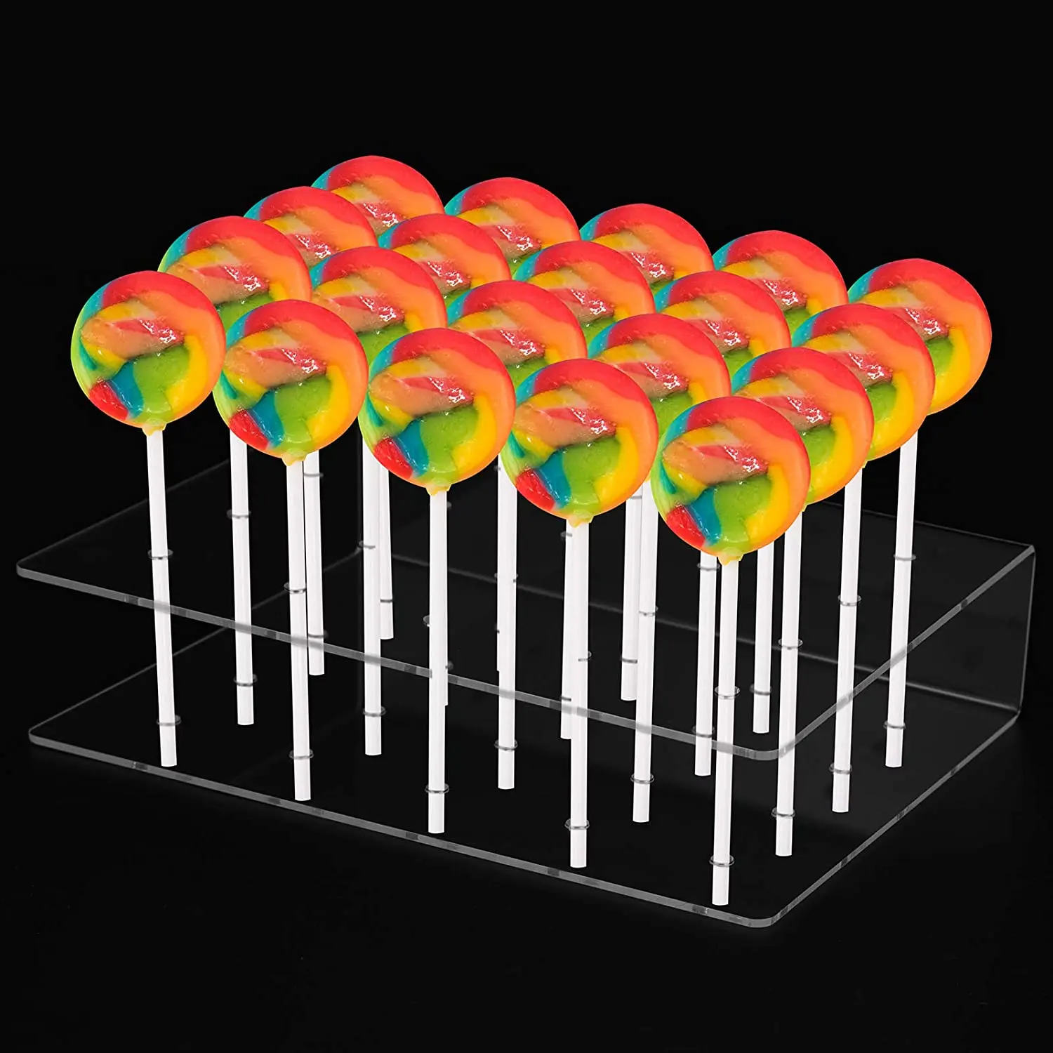 A010 2 Pack Acrylic Lollipop Holder 20 Hole Cake Stand Display For Weddings Baby Showers Birthday Party Candy Decorative