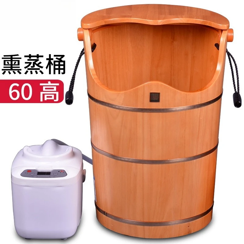 Fumigation bucket Household oak steam sweat bucket Height foot bath Foot soaking bucket Solid wood foot basin Wholesale