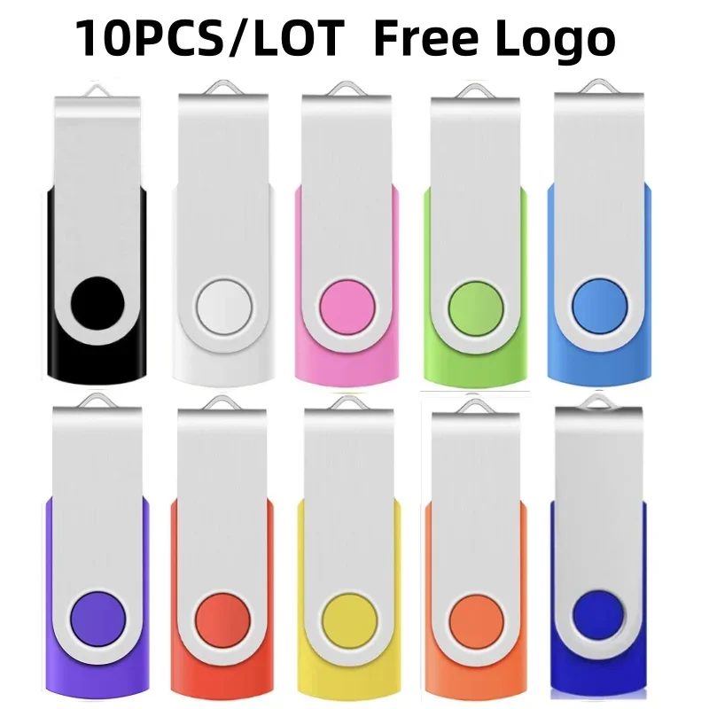 10PCS/lot Free Custom LOGO Metal USB Pendrive 1GB 2GB 4GB 8GB 16GB Music Flash Pen Drive 32GB Memory Stick Company Gift U-disk