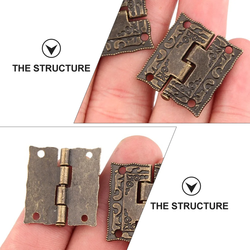 

20pcs Alloy Hinges Design Smooth Polishing Rustproof For Cabinet Door Wooden Box Gift Case Jewelry Box