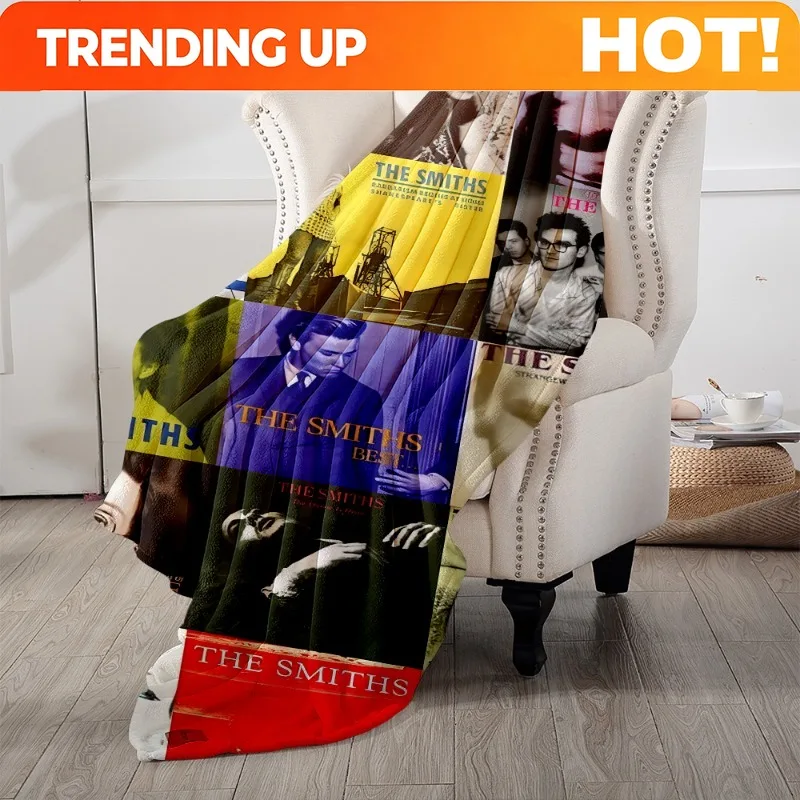 Customize 230GSM The Smiths Album Collage Theme Flannel Blanket | Autumn and Winter Quick Warming Essential, Lightweight and Ver