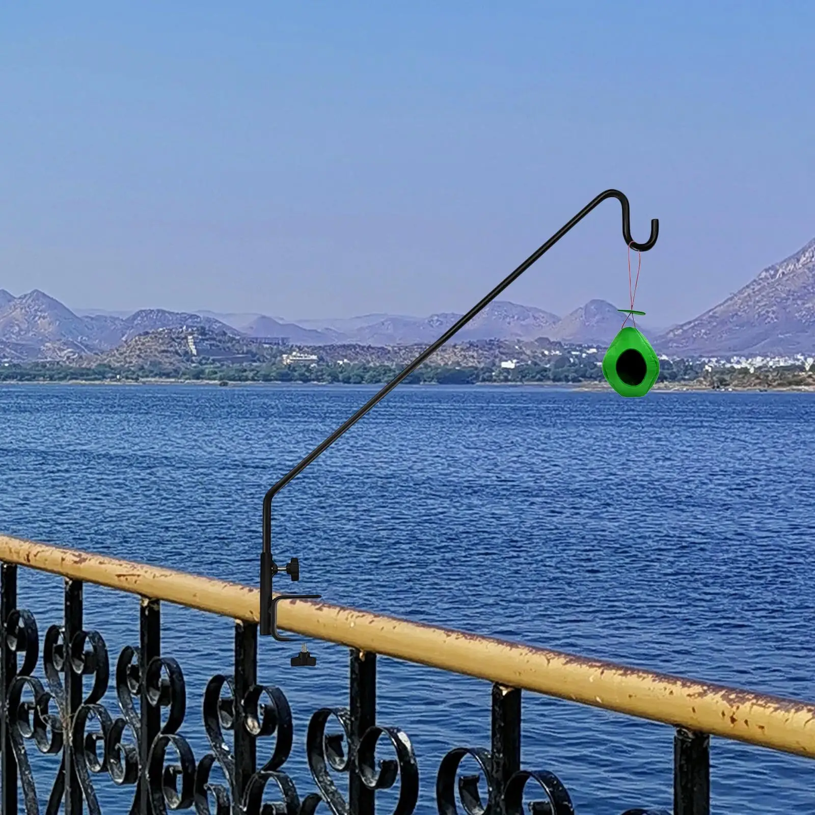 Adjustable Heavy Duty Deck Hooks Hanger for Outdoor All Weather Railing Hanging Bird Feeder Multifunctional Solid Rod Accessory