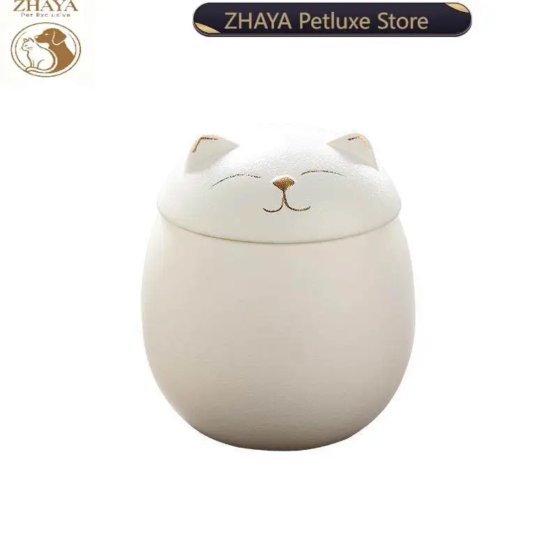 ZHAYA Cartoon Pet Cremation Urn Cat Dog Ashes Memorial Jar Customizable Hair Fur Storage Keepsake Tribute Container Bottle Gift