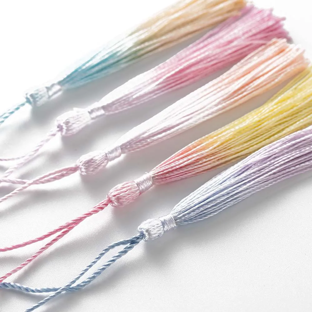 20pcs Gradient Color Hanging Rope Tassel Fringe For DIY Key Chain Earring Bookmark Pendant Jewelry Making Supplies Accessories