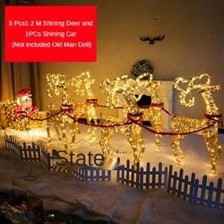 Christmas Light-emitting Iron Elk Jewelry Deer Pulling Santa Claus Sleigh Car Mall Hotel Window Holiday Atmosphere Ornaments