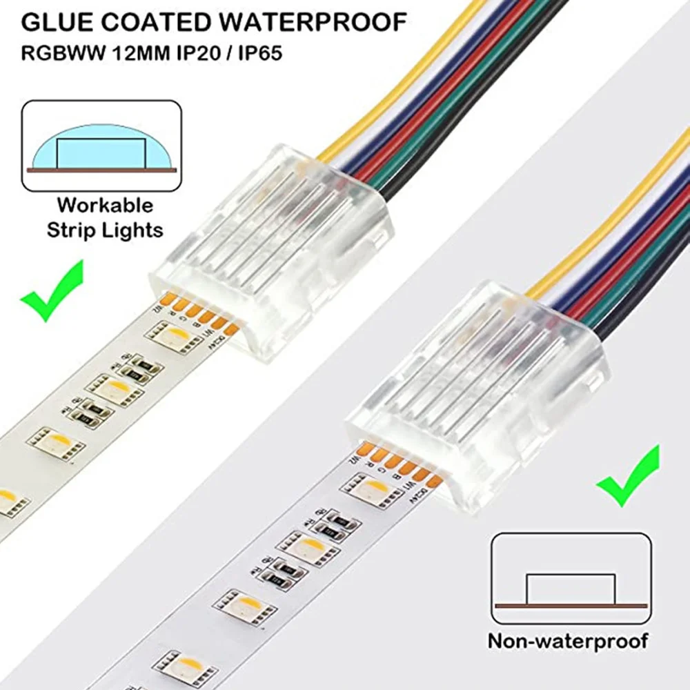 2Pin 3Pin 4Pin 5Pin 6Pin LED Connectors 8/10/12MM LED Strip To Strips Strip To Wire for SMD5050 Strip Light Connectors Buckle image 4