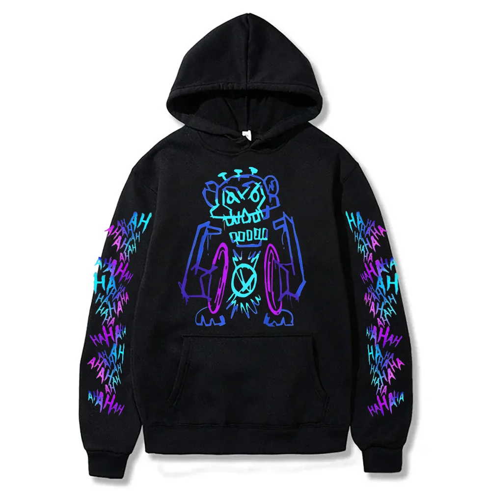 Arcane Jinx Hoodies อะนิเมะร้อนลิง Graffiti เสื้อกันหนาว Unisex สองด้าน Street กีฬา Harajuku Grunge Aesthetic Pullovers