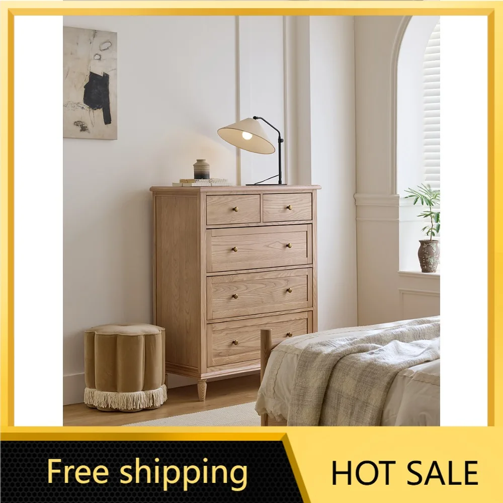 FG 2026 new bedside cabinet solid wood French natural antique living room sofa side cabinet