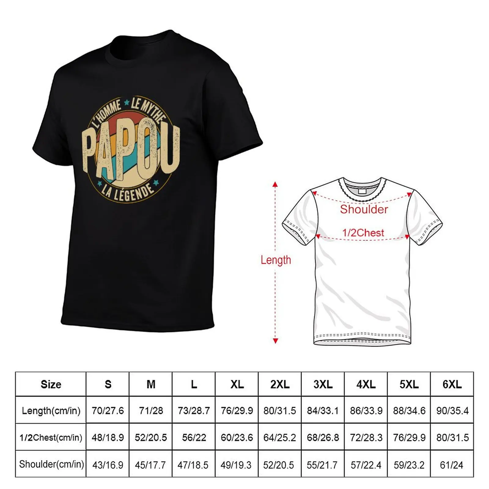 T-Shirt l'Homme Homme Papou Cadeau shirts humor t Mythe PAPA cotton dark la Légende le quality funny