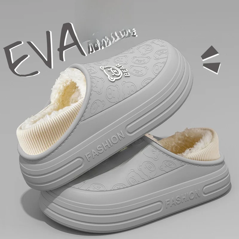 

Водонепроницаемые хлопковые тапочки для мужчин, зимние, утепленные, с противоскользящей подошвой, дезодорирующие, для ношения на улице