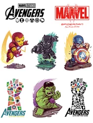 Disney Captain America thermo-stickers for children Cartoon Hulk Iron on patches printing for clothes