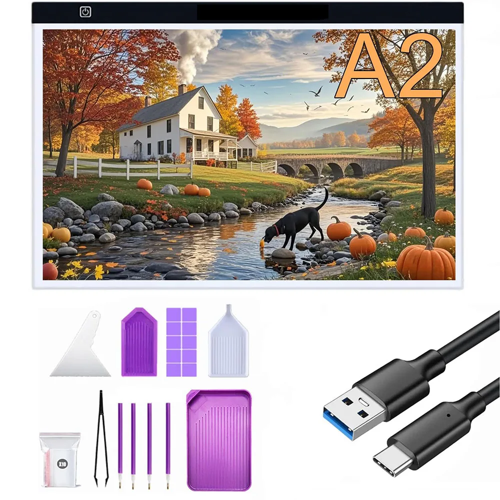 

A2 Очень большой светодиодный световой коврик с регулируемой яркостью и питанием от USB DIY Diamond Art Light Box для алмазных художественных эскизов