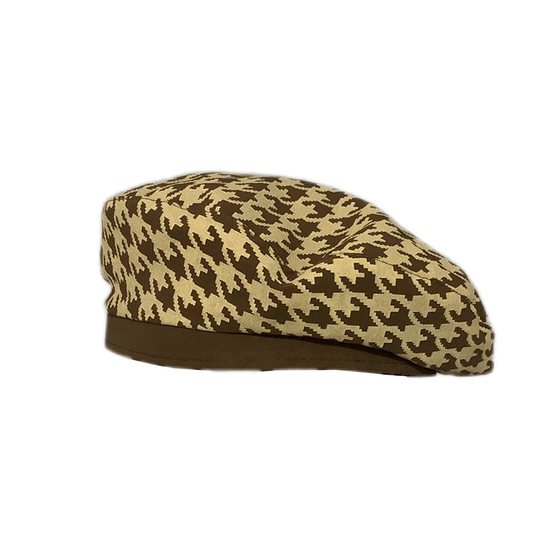 Caffè marrone estate inverno cappello lettera PU Fuzzy berretti francesi berretti per le donne Solid Retro Ladies Artist JK Beret berretti Gorras