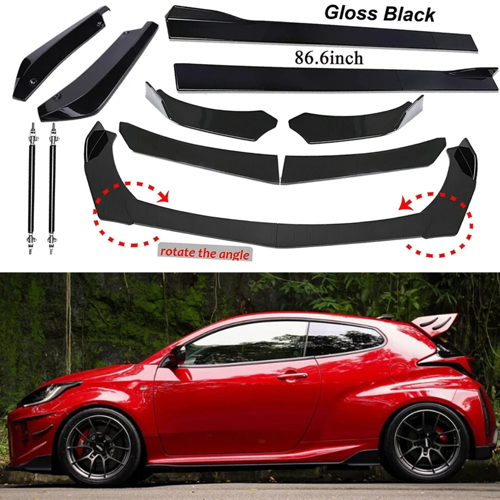 

Front Bumper Lip Spoiler Splitter 86.6" Side Skirt Rear For Toyota Yaris R United States