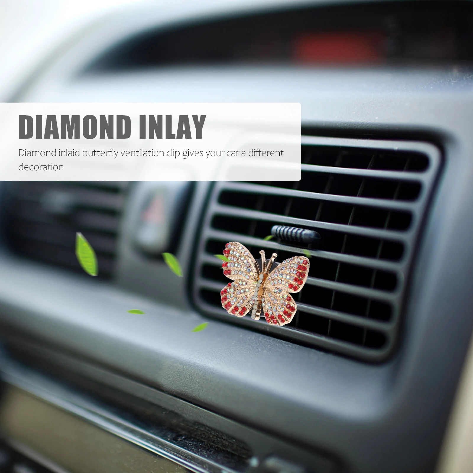 

Alloy Vent Clip Rhinestone Air Freshener Clamp Aromatherapy Tablet Car Diffusser Interior Decor Car Perfume Clip Durable