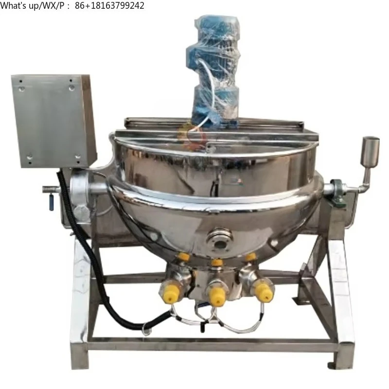 

Industrial Chocolate Melting Mixing Machine Jacket Kettle Heating With Agitator Steam Electric Jacket Kettle Cooking Mixer