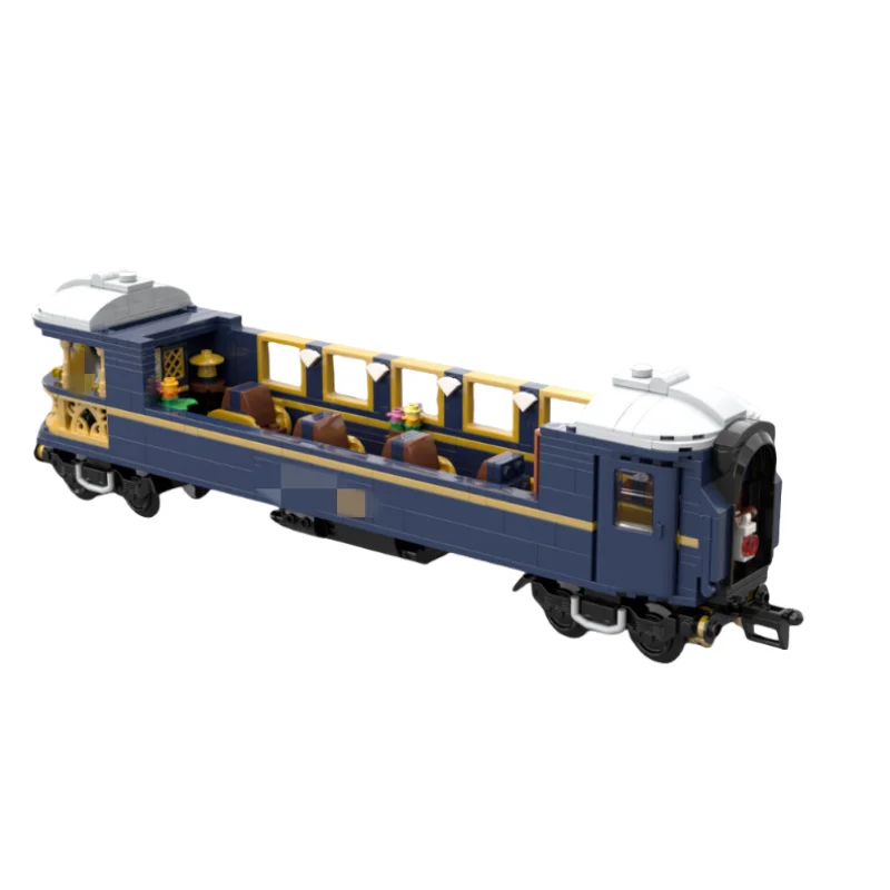 รถไฟเมืองรุ่น MOC ของเล่นคริสต์มาส Orient Express เทคโนโลยี Modular Building Block ของขวัญ DIY ชุดประกอบรถเที่ยวชมสถานที่