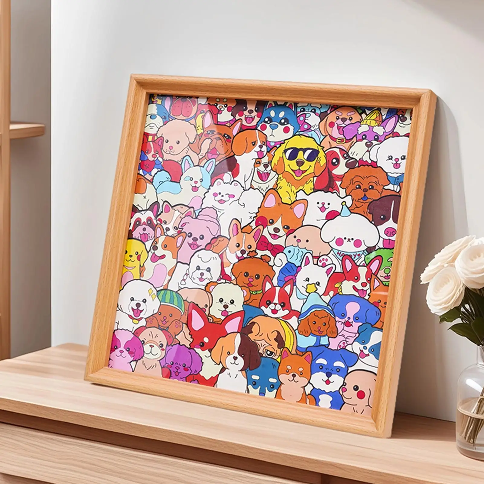 Color Your Own Puzzle DIY Coloring Dog Photo Frame Home Decor Animal Puzzles For Kids Animal Lovers Collectors Family Game Night